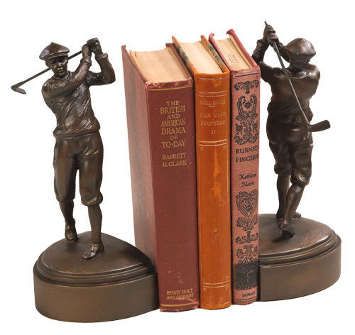 Swinging Golfer Bookends