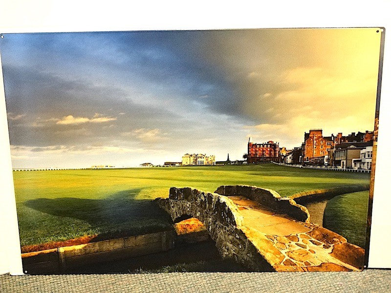 STUNNING IMAGE OF THE SWILCAN BRIDGE OF S. ANDREWS, PRINTED ON METAL