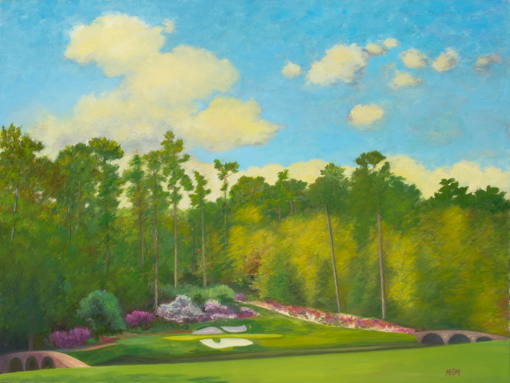 Augusta National Golf Club 12th Hole, Original Oil Painting By Michael Miller. Size 30" x 40"