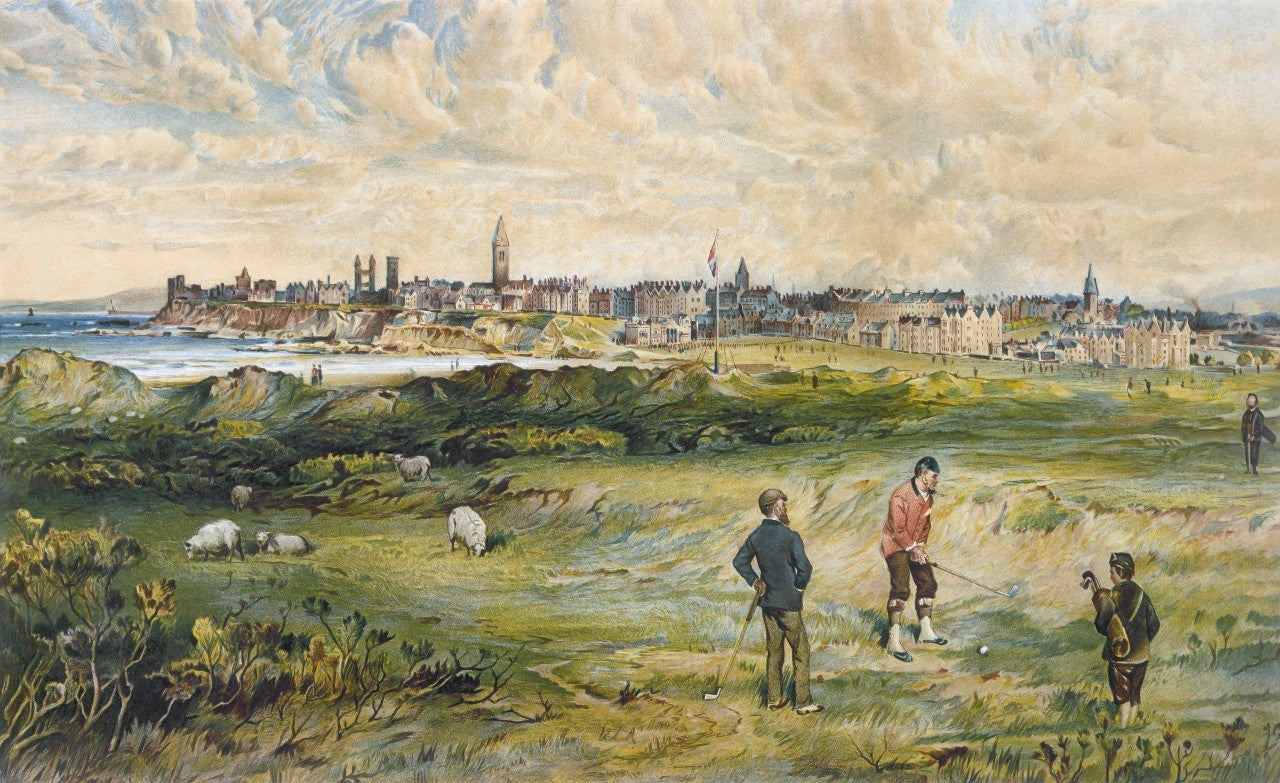 Old Image of St Andrews - Canvas Giclee - Size 24" x 40"