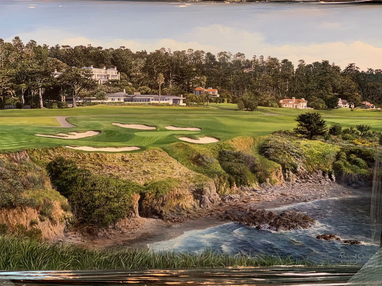 Pebble Beach 18th Hole by Richard Chorley on Canvas, Size 35" x 50" (Other Sizes Available)