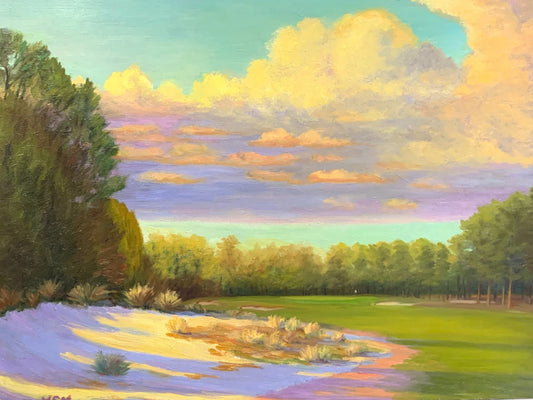 Pinehurst #2, Passing Cloud Bank, Original Oil Painting By Michael Miller. Size 22" x 28"