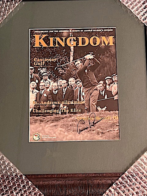 Arnold Palmer Autographed Kingdom Magazine (Complete Magazine). Framed Size 19" x 22"