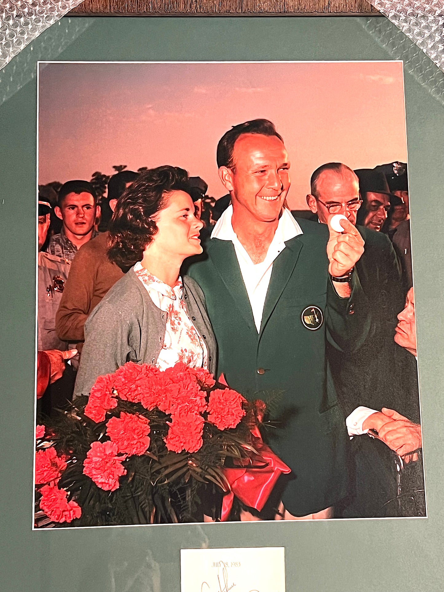 Signed By Arnold Palmer and His Wife Winnie, July 18, 1983- Rare, Size 23" x 32"