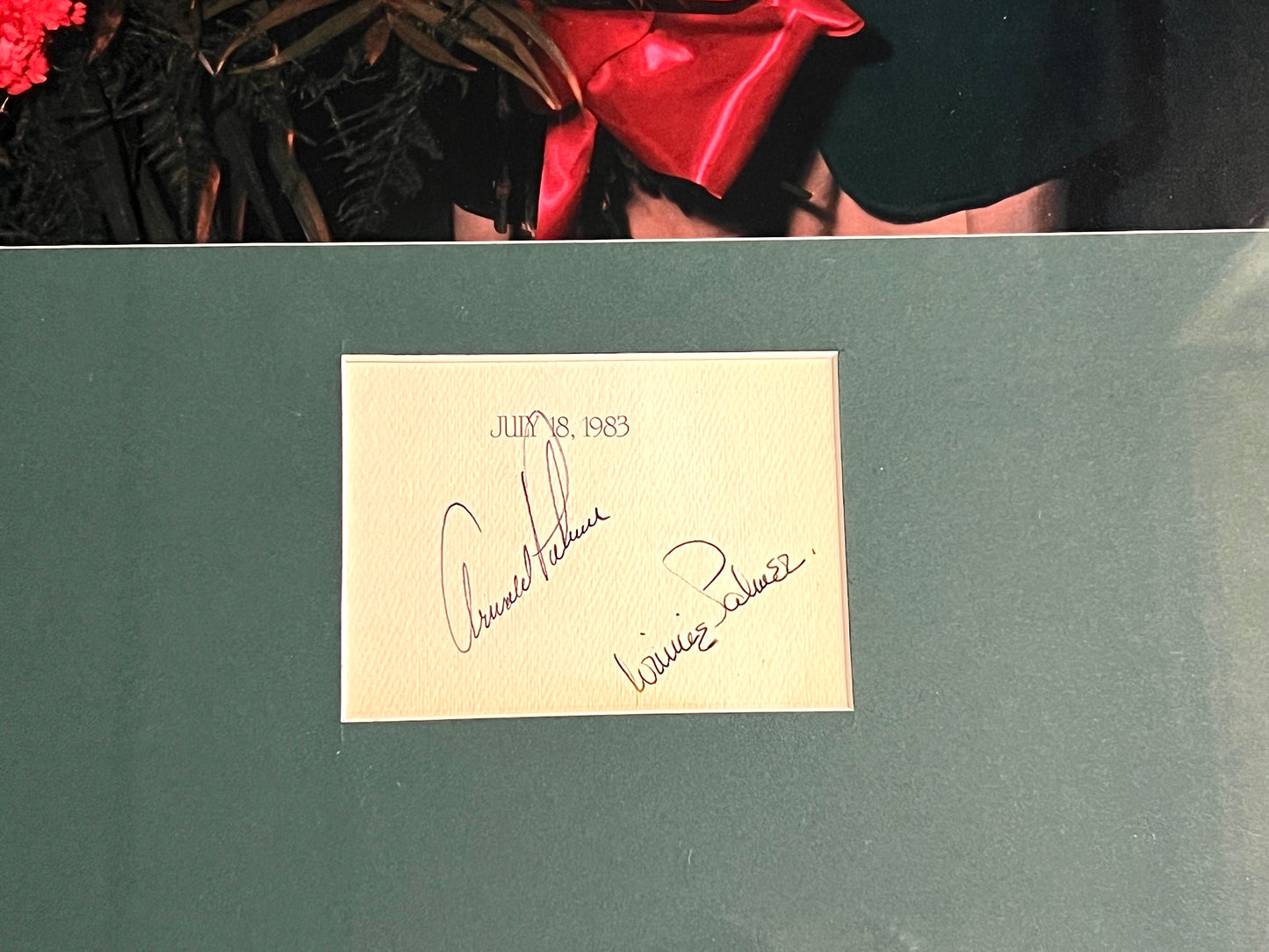 Signed By Arnold Palmer and His Wife Winnie, July 18, 1983- Rare, Size 23" x 32"