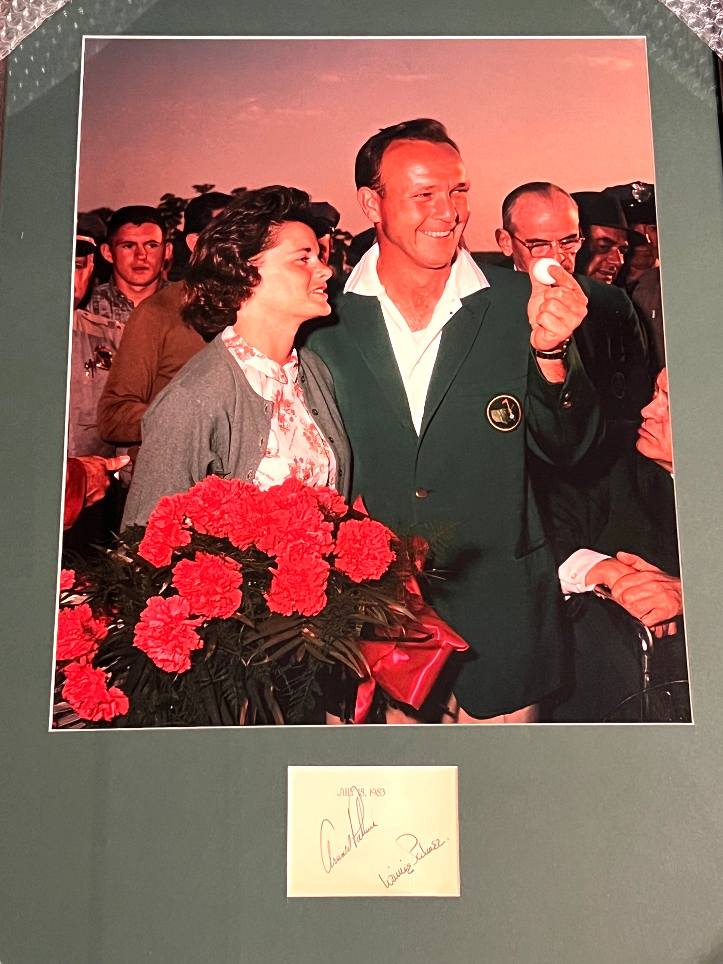 Signed By Arnold Palmer and His Wife Winnie, July 18, 1983- Rare, Size 23" x 32"