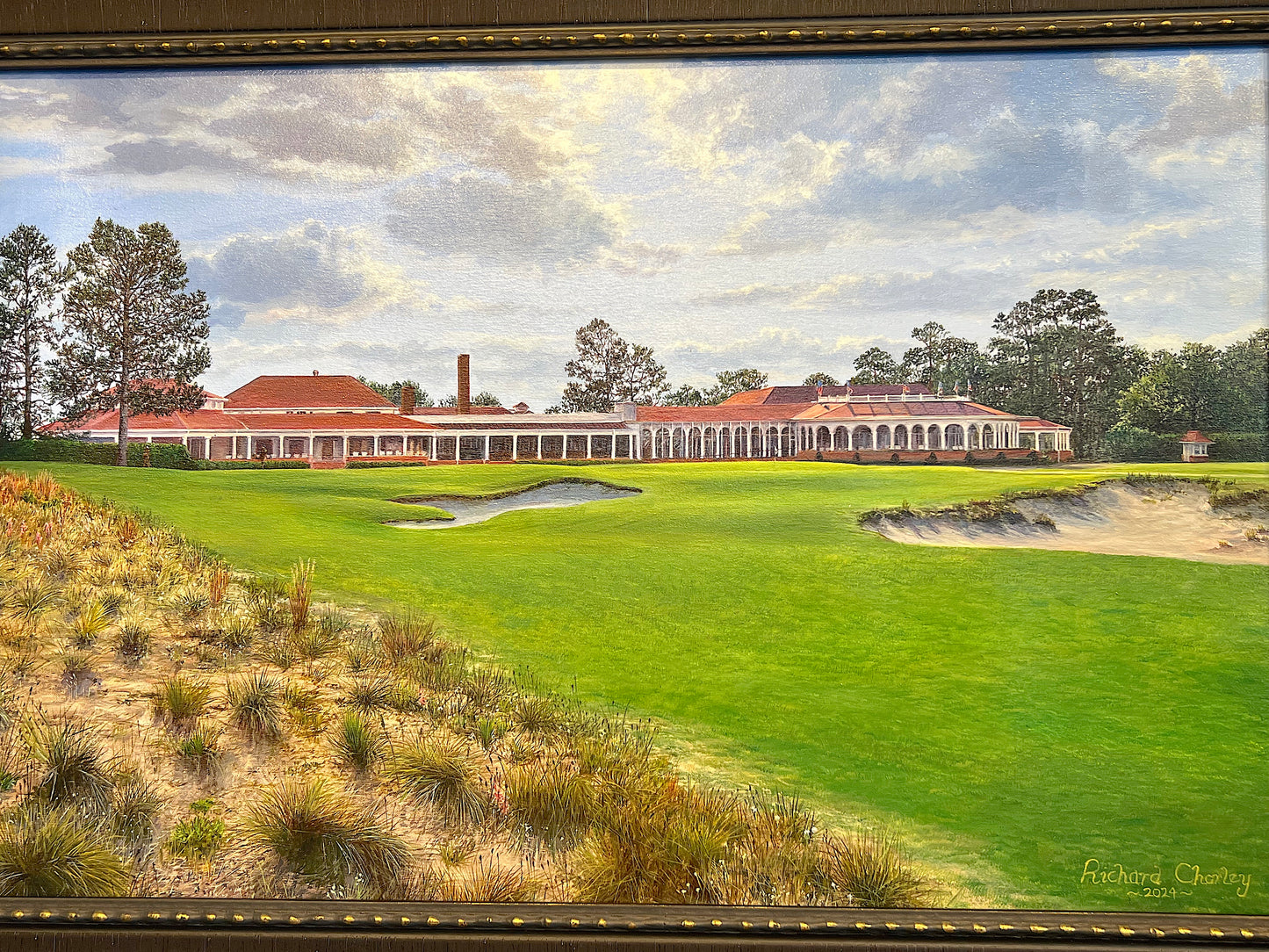 Pinehurst No.2 Hole 18, Original Oil Painting By Richard Chorley, Framed- Award Winning Artist