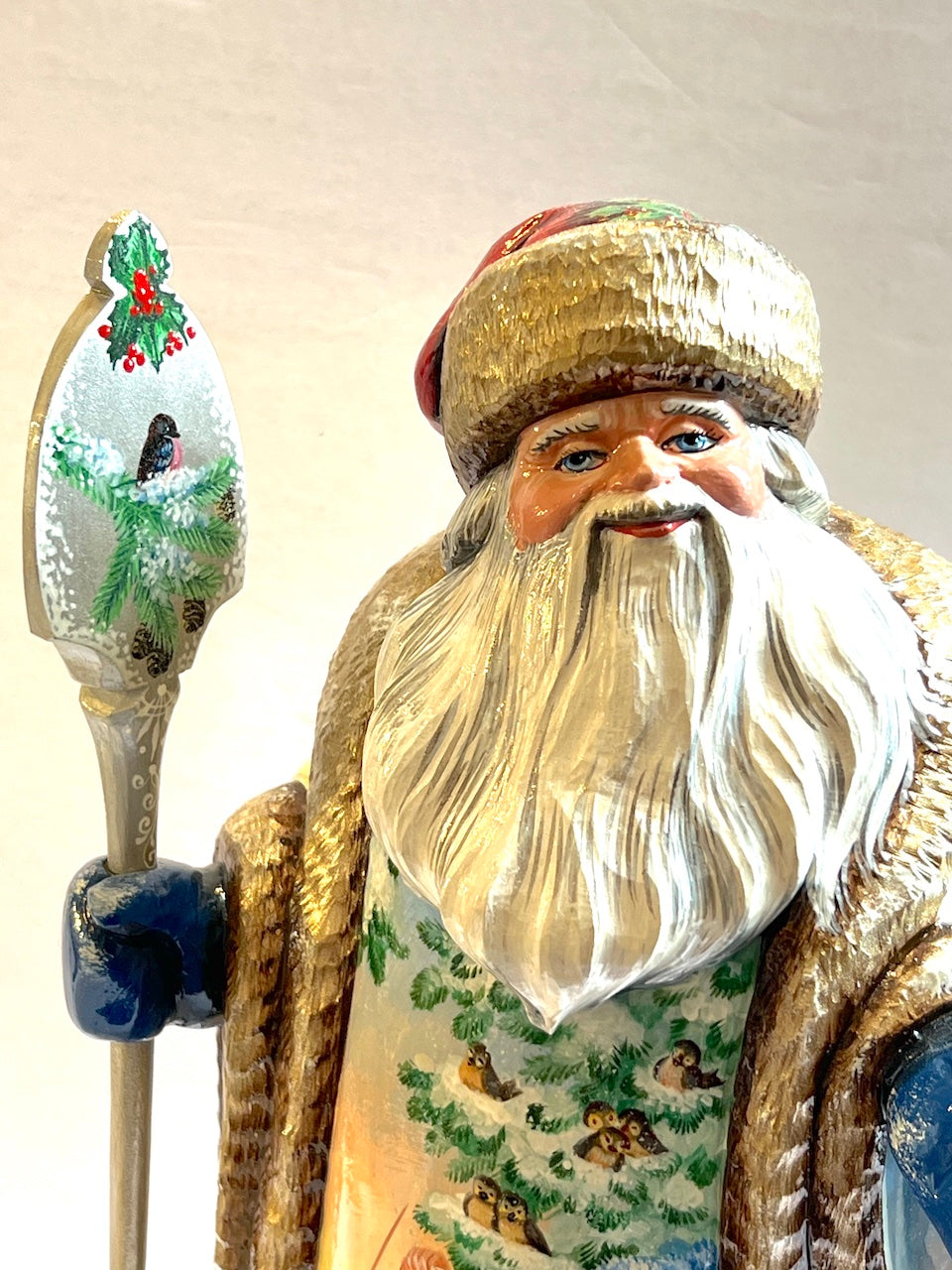 Hand Painted And Hand Carved Famous Russian Santa Claus- One of Kind