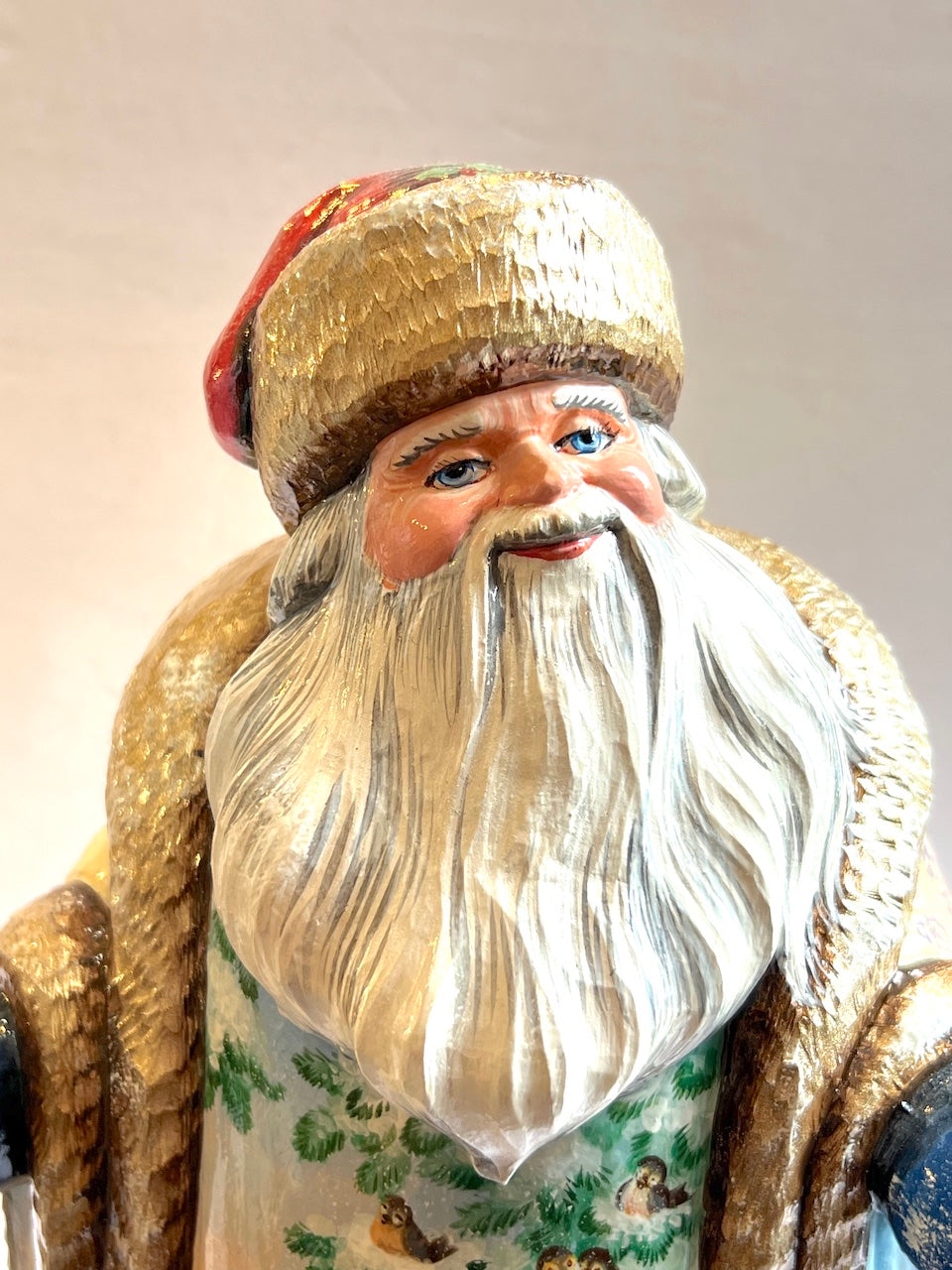 Hand Painted And Hand Carved Famous Russian Santa Claus- One of Kind