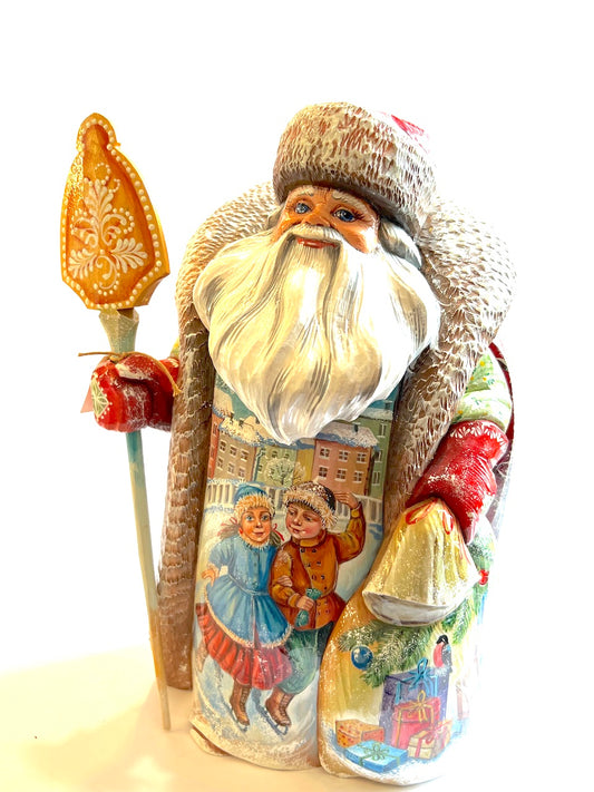 Hand Carved And Hand Painted Santa Claus, One of Kind, Size 12" High