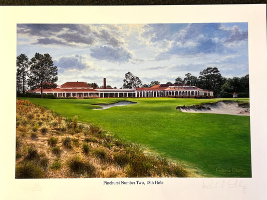 Pinehurst No.2 Hole 18, By Richard Chorley, Limited Edition Lithograph, Signed & Numbered.