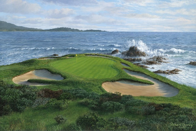 Pebble Beach 7th Hole  -Signed Open Edition - Fine Art  Paper Print.