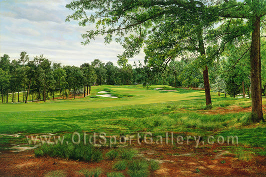 Pinehurst #2 - 5th Hole. Fine Art Print 15" x 22". Signed, Limited Edition of 850.