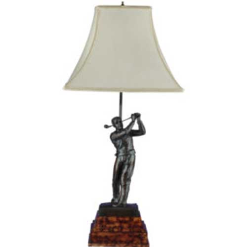 Swinging Golfer Lamp On Pedestal - 31" High