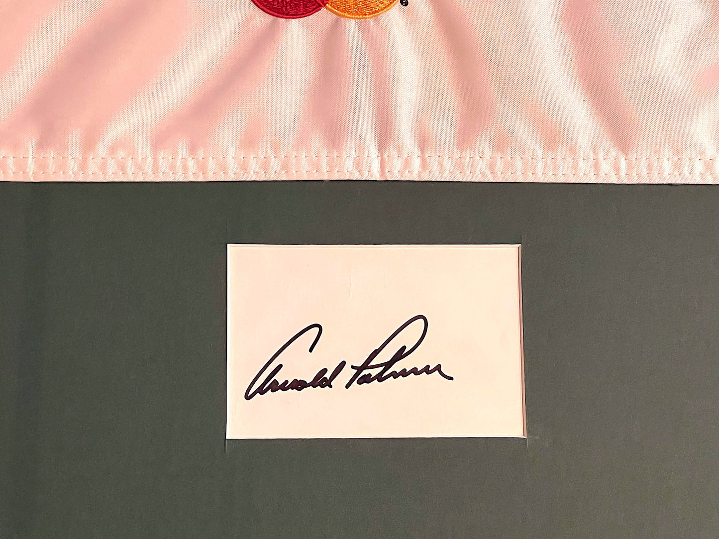 Arnold Palmer Autographed Card With Embroidered Flag From Arnold Palmer Invitational